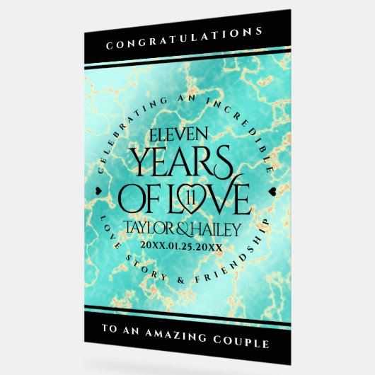 11ème anniversaire de Mariage turquoise (Angle)