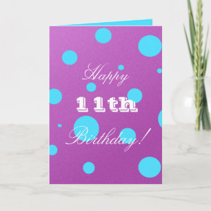 11ème carte d'anniversaire heureuse pour la fille