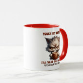 11oz Accent Mok "Touch My Coffee" Cat Mok (Voorkant rechts)