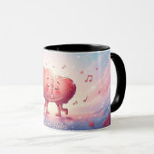 11oz Mug Kissing Coeurs "Love Notes" Cute mug (Devant droit)