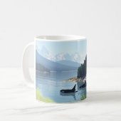 11oz mug with "Orcas in the Inlet" image (Devant gauche)