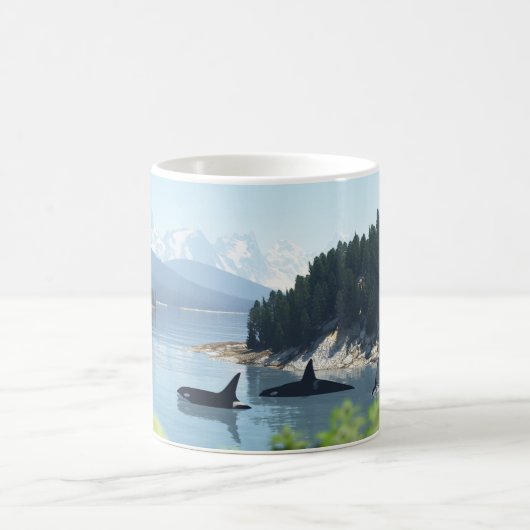 11oz mug with "Orcas in the Inlet" image Koffiemok (Center)