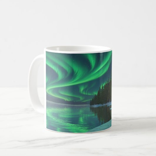 11oz mug with "Winter Lights (2025)" image Koffiemok (Voorkant links)