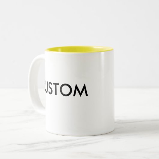 11oz tasse à deux tons faite sur commande - JAUNE (Devant gauche)
