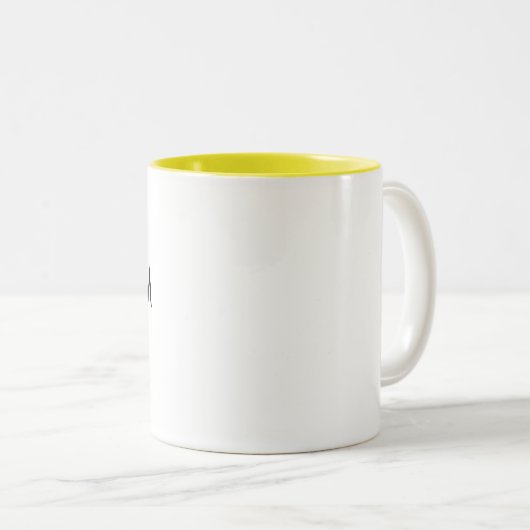 11oz tasse à deux tons faite sur commande - JAUNE (Devant droit)