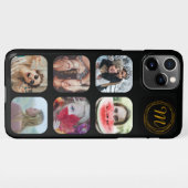 11Pro Max 6 Carré Photo Collage noir Monogramme coque iphone (Dos Horizontal)