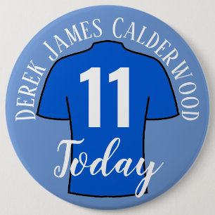 11th Birthday Football Badge to Personalize Button