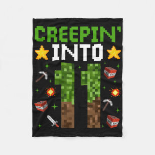 11th Birthday Gamer Pixel Creepin’ Into 11 Video G Fleece Deken