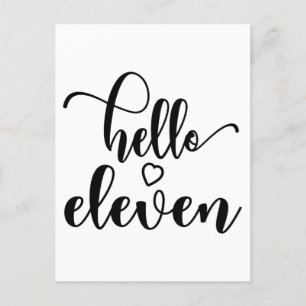 11th Birthday Girls Hello Eleven Cute 11 Years Old Briefkaart
