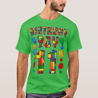 11th Birthday Master Builder 11 jaar oud blok T-shirt
