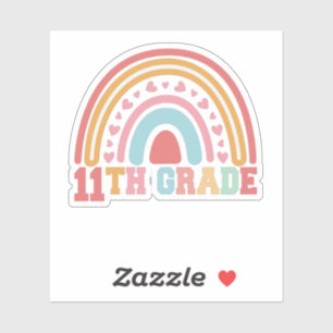 11th Grade Cute Rainbow Back To School Student Sticker