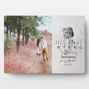 11th Wedding Jubileum Aangepast fotostaal Roos Fotoplaat