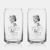 11th Year Wedding Anniversary Steel Rose Can Glass (Verso)