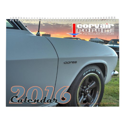 11x14.5 CorvairForum Wall Agenda Kalender (Achterkant)