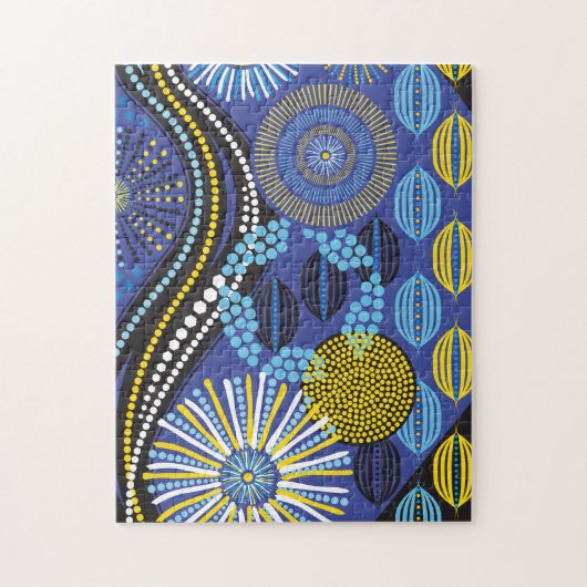 11x14 Abstracte tribale puzzel voor kleurenblinde (Verticaal)