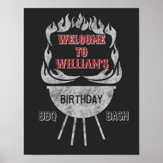 11x14 BBQ Anniversaire Affiche de bienvenue et aff (Devant)