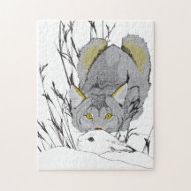 11x14 Lynx et Hare Puzzle pour les aveugles de cou