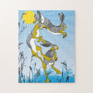 11x14 Mad March Hares puzzel voor kleurenblinden