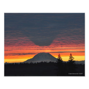 11X14 Monteer Rainier en zijn schaduw Foto Afdruk