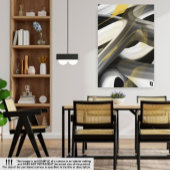 11x14" Trend Abstract Art Canvas Zwart Wit Goud