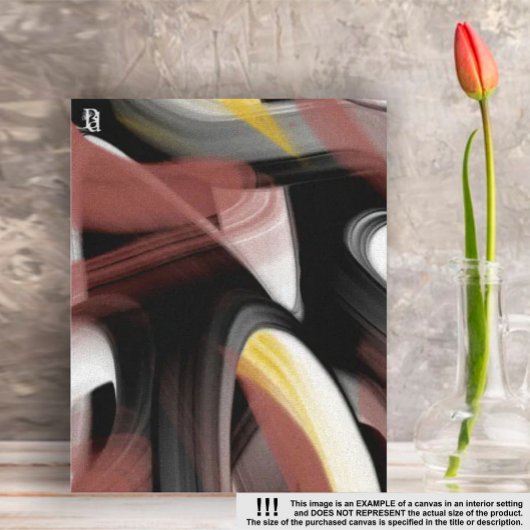 11x14"Trend Abstracte Kunst Zwart Wit Poederig Canvas Afdruk