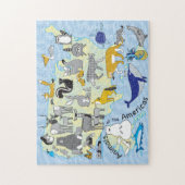 11x14 US Animals Puzzle pour les aveugles de coule (Vertical)