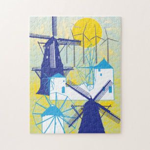 11x14 Windmolens Puzzle for Colorblind People Legpuzzel