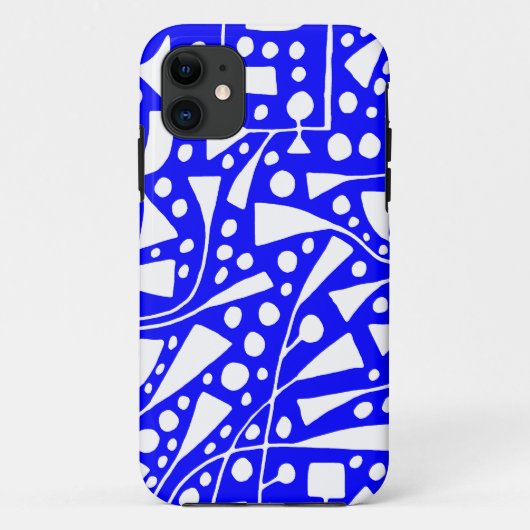 120112 Wit op blauw Case-Mate iPhone Case (Achterkant)