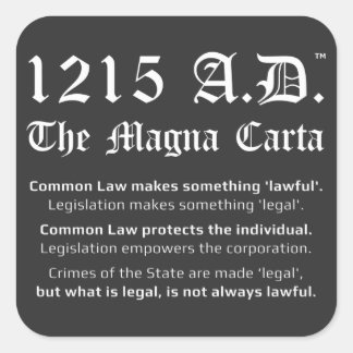 1215 A.D.™ De Magna Carta Common Law Stickers