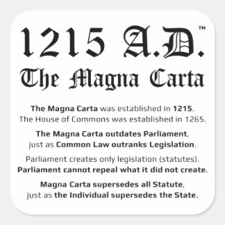 1215 A.D.™ De Magna Carta Common Law Stickers