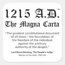 1215 A.D.™ De Magna Carta Quote Stickers