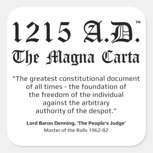 1215 A.D.™ Stickers Citation Magna Carta (Devant)