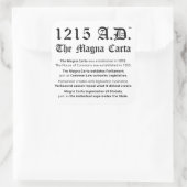 1215 A.D.™ Stickers de common law Magna Carta (Sac)