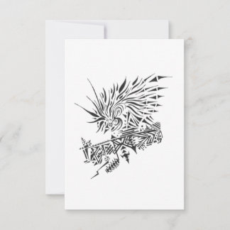 122 Black White Abstract Tribal Tattoo Art Bedankkaart