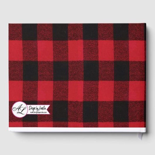 122 Page Mariage Livre D'Invité Ours Plaid De Buff (Verso)