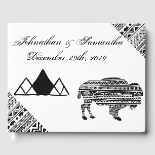 122 Page Mariage Livre d'or Boho Buffalo Tribal Pa