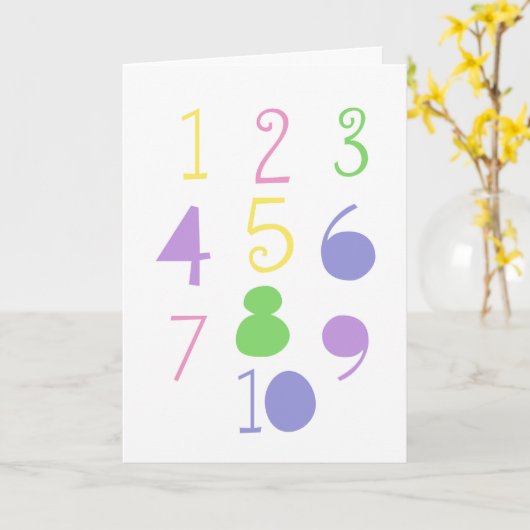 123 Numéro carte d'anniversaire d'impression (Fleur jaune)