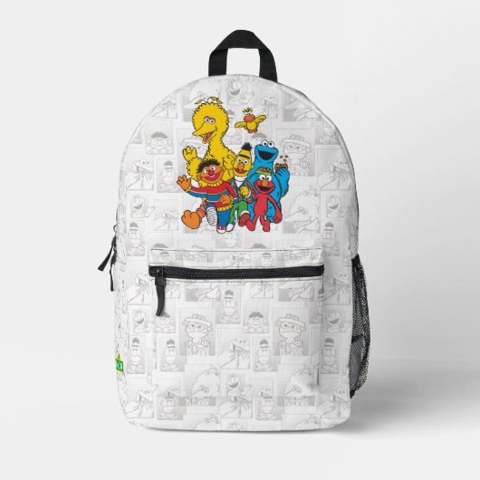 123 Sesamstraat Bedrukte Rugzak (Voorkant)