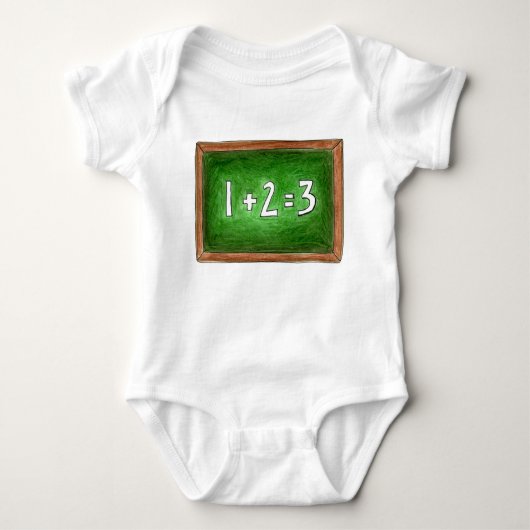 123 Wiskunde schoolleraar Chalkboard Blackboard Romper (Voorkant)