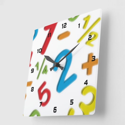 123 wiskunde vierkante klok (Hoek)