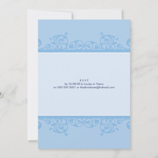 125 suzi CUSTOM BAPTISM INVITATION élégant bleu ma (Dos)