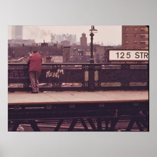 125th Street Elevated Train Platform, New York Poster (Voorkant)