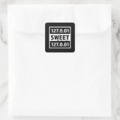 127.0.01 Funny Programming Coding Gift Vierkante Sticker (Tas)