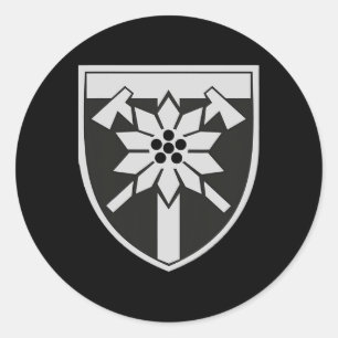 128ste Berg Ault Brigade (Oekraine) Oekraïense Mi Ronde Sticker