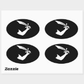 12923-piraatthomas-tew-vector PIRATE SWORD MACHET Ovale Sticker (Vel)