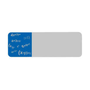129 BLAUWE MATHMATISCHE EQUATIES WISKUNDE ALGEBRA ETIKET