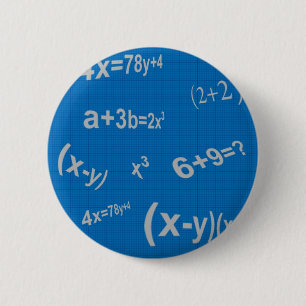 129 DE BLAUWE ALGEBRA EDUCAT VAN DE WISKUNDE VAN RONDE BUTTON 5,7 CM
