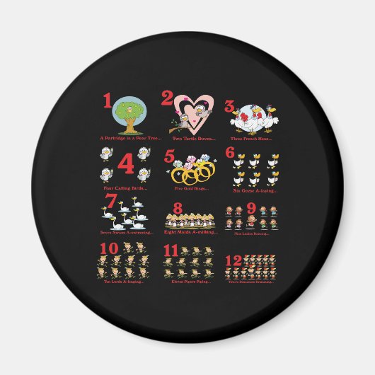 12 12 dagen kerstmis voltooid magneet (Voorkant)