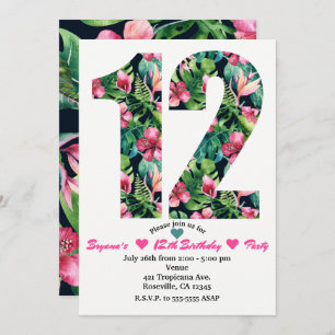12 12e verjaardag van de Tropische Floral Kaart