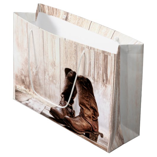 12,5 lx4wx9h grote cadeautas laarzen land rustic w (Voorkant Gekanteld)